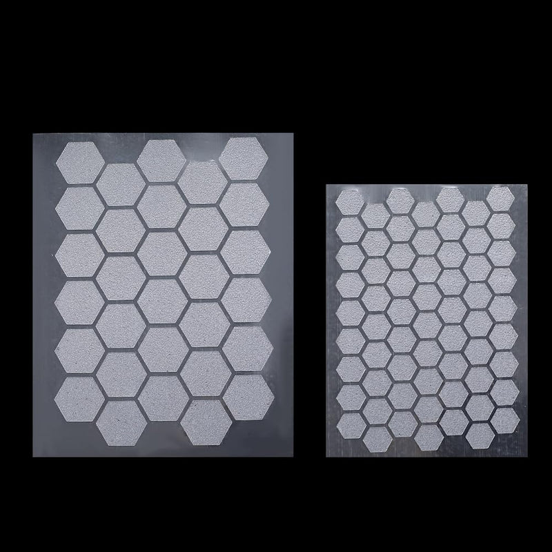 8Pcs 2 Styles Phone Grip Tape Clear Adhesive Traction Rubber Textured Hexagonal Shaped Waterproof Pre-Cut Non Slip Kit Finger Stickers Grip Tape for Handles Mouse Laptop Tablet Gaming DIY