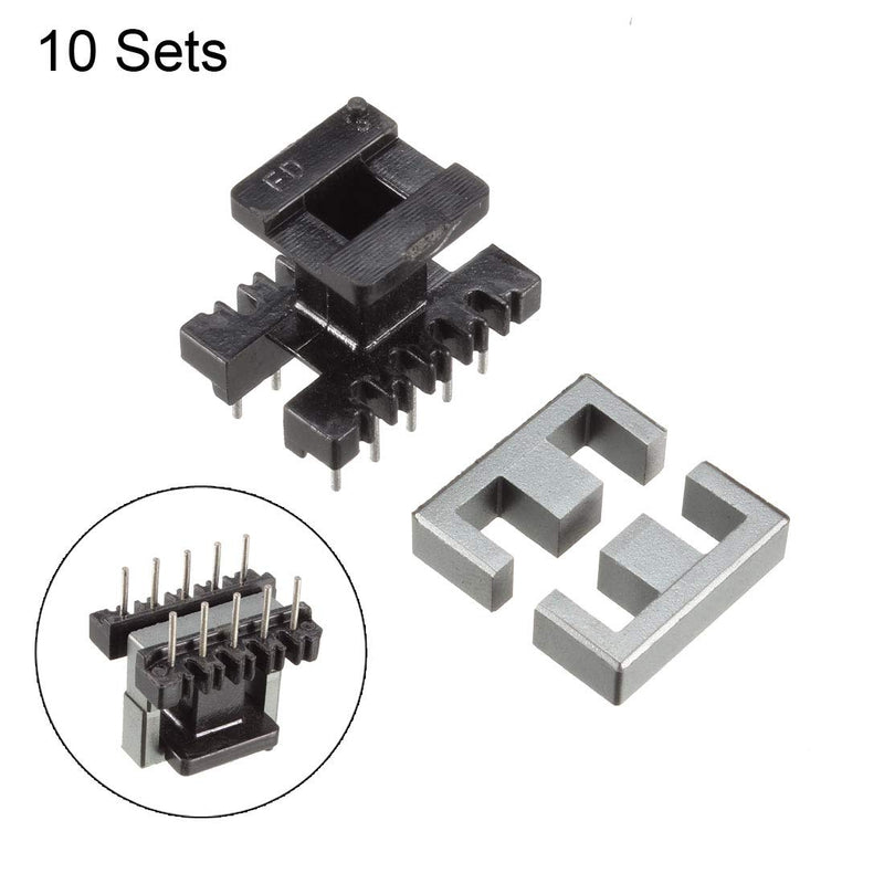 [Australia - AusPower] - uxcell 10 Sets EE19 5 with 5pin Transformer Bobbin PC40 Ferrite Core Vertical 20 Ferrite Halves and 10 Bobbin 