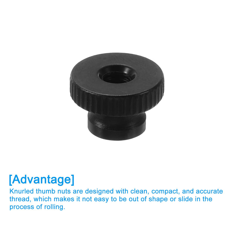 [Australia - AusPower] - uxcell Knurled Thumb Nuts, 24Pcs M5 Carbon Steel Nut High Head Through Hole for 3D Printer Part, Black 24 