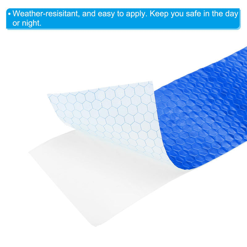 PATIKIL 2 Inch x 33 ft Reflective Tape, 1 Roll Waterproof Self Adhesive High Visibility Caution Warning Safety Tape Reflector with Scraper for Trucks Trailers Cars, Blue
