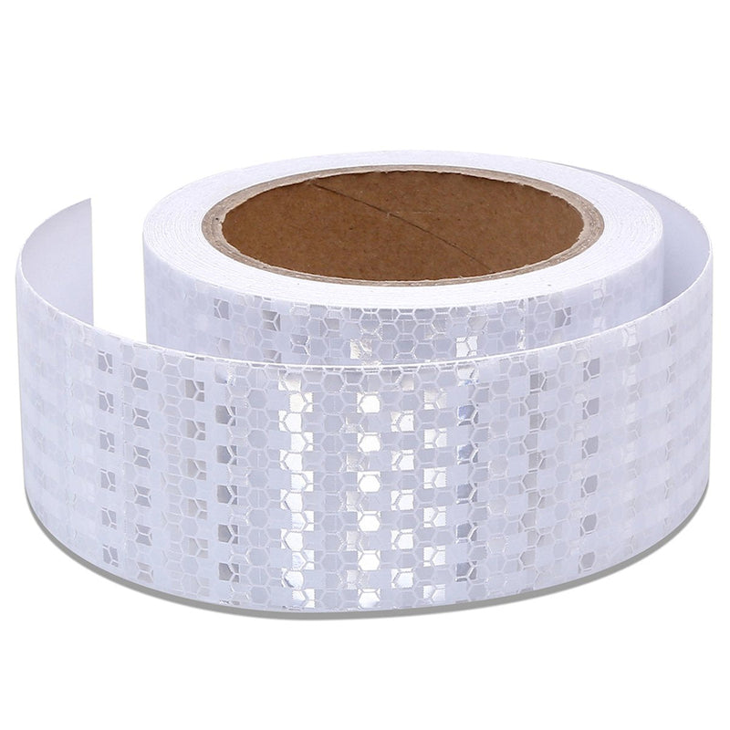 AISEY 2" X 30ft Reflective Tape White Outdoor High Vis Conspicuity Safety Tape, Reflector Tape Trailer Waterproof 2" x 30 Feet