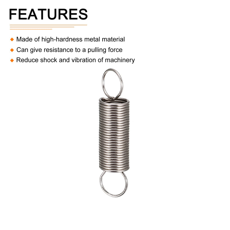 [Australia - AusPower] - 0.5x6x25mm(WxODxL) Extension Spring - 20Pack - Good for Home Repair Machinery - Metal Extended Compressed Spring - Silver 0.5x6x25mm 