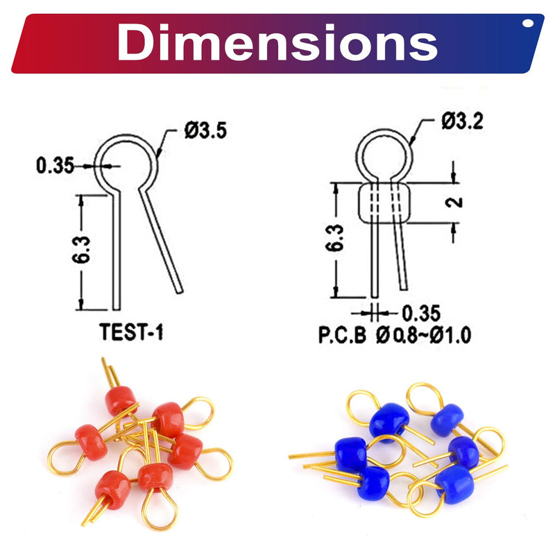 [Australia - AusPower] - PCB Test Point & Test Hook Clip Assorted Kit, Black/Red/Green/Blue/Yellow Test Point Pin & Test Hooks Clips Spring Hook Clip PCB Board Breadboard Kit (PCB-Test-Kit) 