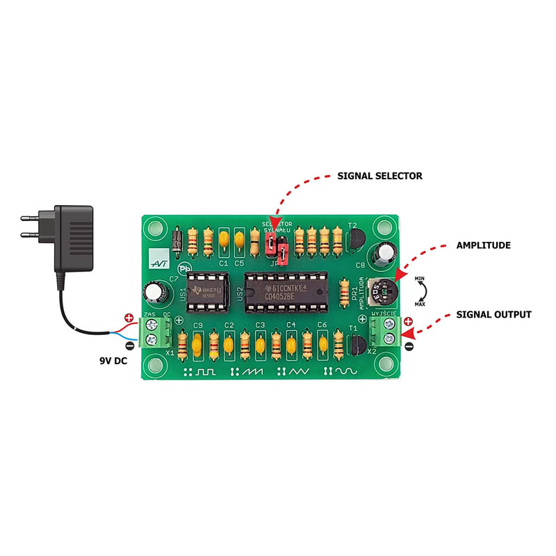 [Australia - AusPower] - AVT 1327 Kit DIY Mini Function Generator, Function Signal Generator, Project for Beginners, DIY Soldering Kit, Construction Toy 