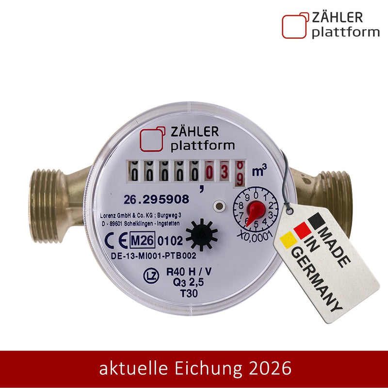 Water Meter 2026 Water Clock Made in Germany Qn 1.5 BL 110 mm 3/4 Inch (Pack of 2) Small (Pack of 2)