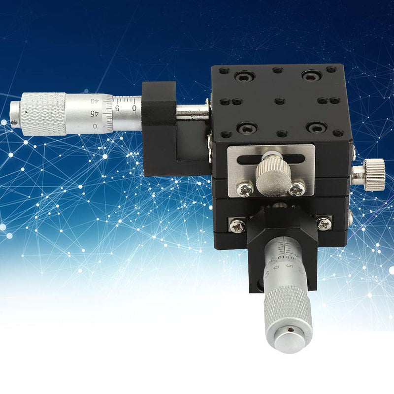 [Australia - AusPower] - 40x40mm Aluminum Alloy Manual XY Linear Stage,Micrometer Manual Slide Table,Used for Capacitive ,for Precision Inspection,Mechanical Positioning,Optical Waveguide Alignment 