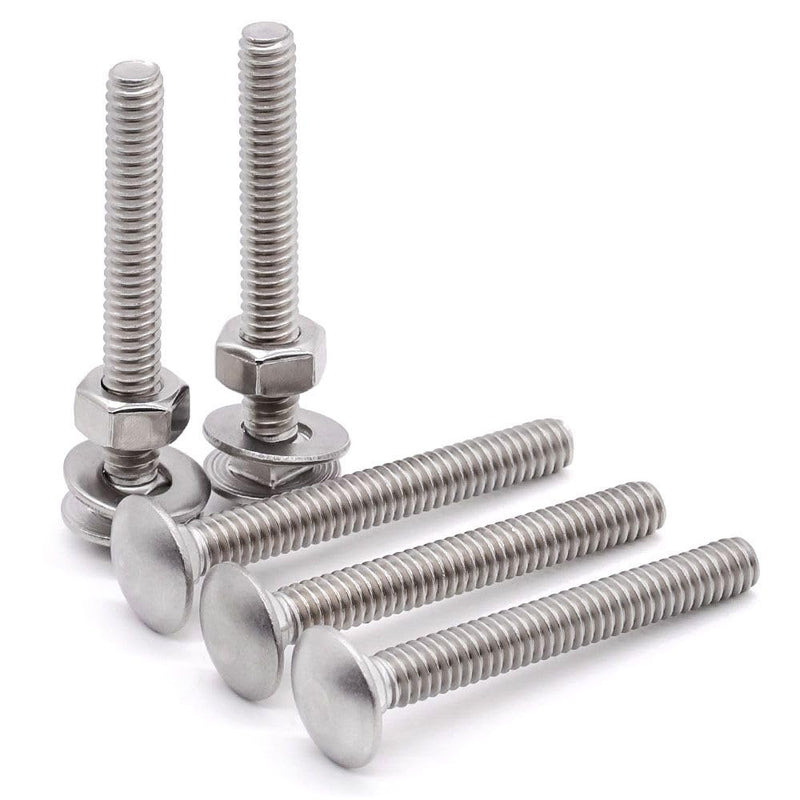 [Australia - AusPower] - (8 sets) M8-1.25 x 70mm Stainless Steel Carriage Bolts Screws Kits, Round Head Square Neck Screws, Hex Nuts & Flat Washers, 304 Stainless Steel 18/8, Full Thread 8 