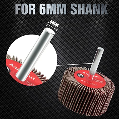 Flap Sander Set 80 Grit Flap Grinder Sanding Attachment for Cordless Screwdriver, Drill, Straight Sander (30 Pieces Cylindrical Sander)