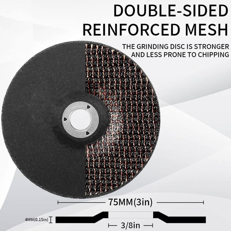 [Australia - AusPower] - 3inch Grinding Wheel, Depressed Center Aggressive Grinding Rust Removal for Metal, Abrasive Wheels Discs for 3/8in Arbor Mini Angle Grinder Cordless Die Grinder, Durable & Sharp (10 Pack) 3" dia. x 3/8" arbor Grinding Wheel 