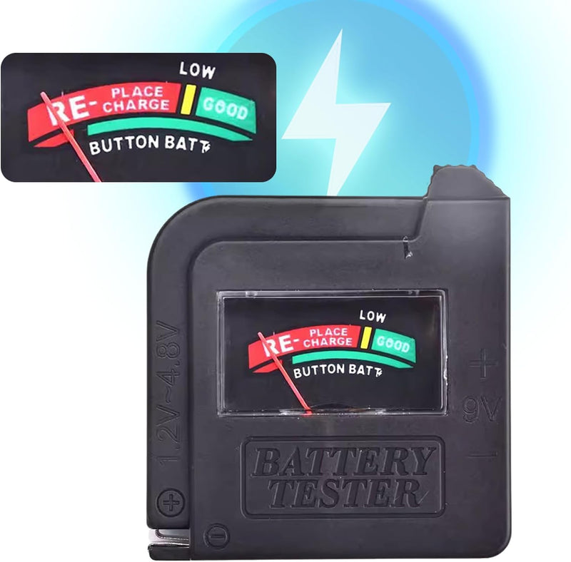Black BT860 Tester Voltage Checkers Voltage Meter for AA AAA 9V 1.5V Button Cell Batteries Voltage Tester Electrical Equipment Tools for Home Improvement