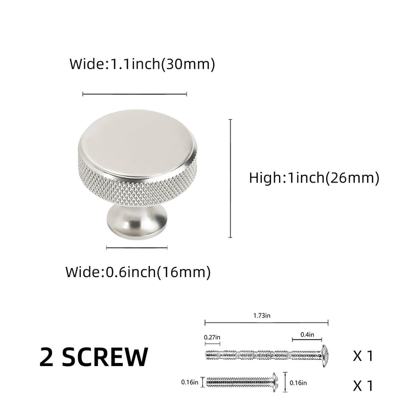 10 Pack Brushed Satin Nickel Kitchen Cabinet Knobs Knurled Cabinet Knobs Sliver Drawer Knobs Kitchen Cabinet Hardware Handles Drawer Knobs Dresser Handles Standard 10
