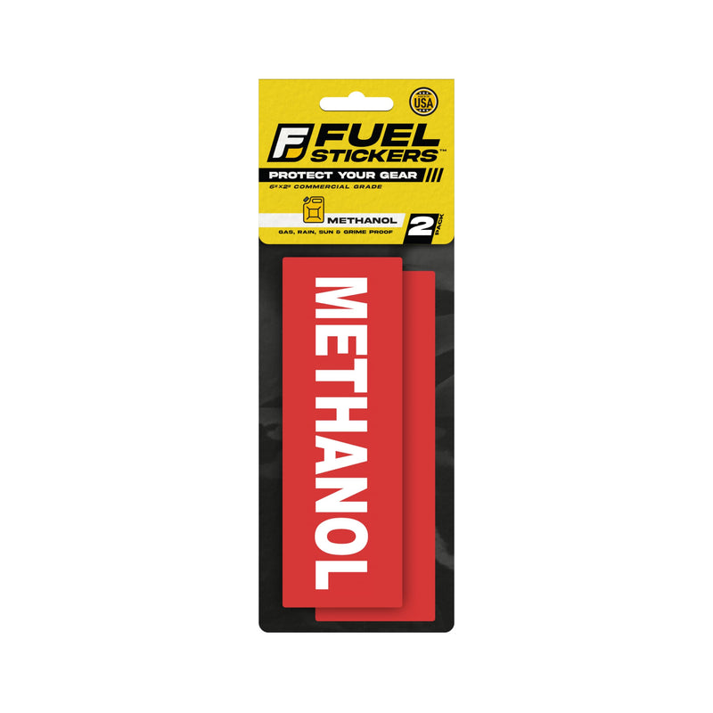 Methanol Sticker - Fuel Identification Label - Outdoor Rated - Heavy Duty, Weather Proof, Ultra Durable - USA Made (6x2 inch), 2 Labels