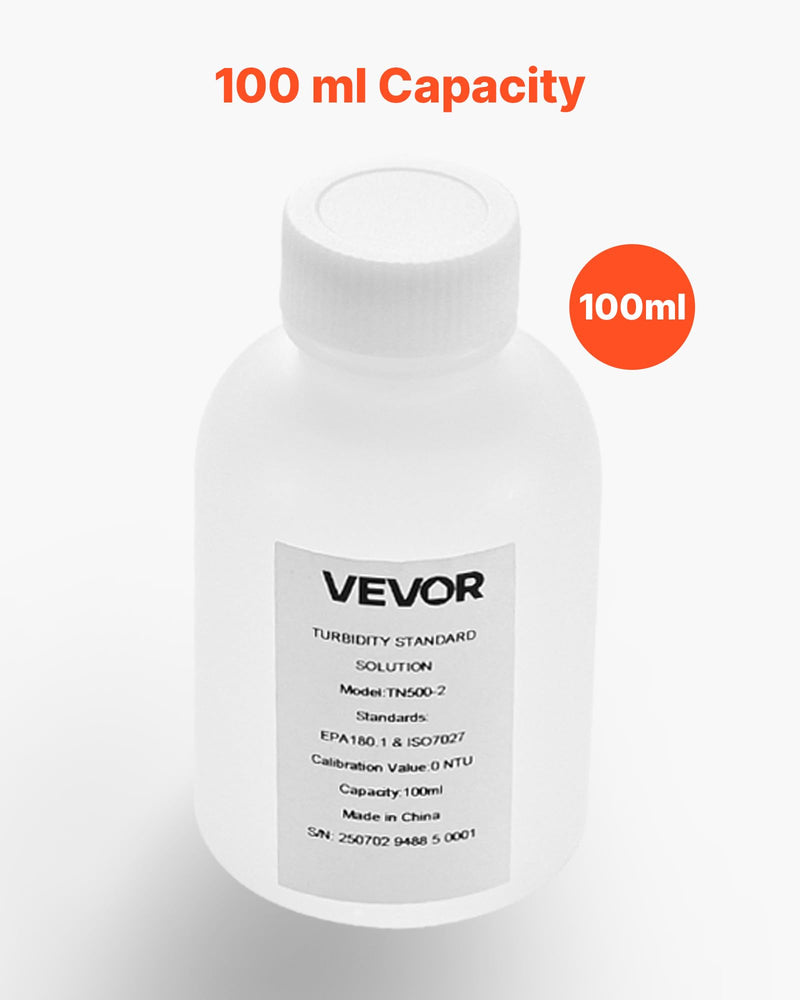 [Australia - AusPower] - VEVOR Turbidity Calibration Solution, 0 NTU, 100 ml Capacity, Standard Turbidity Solution Refill for Turbiditymeter, Zero-Drift for Stable Concentration, Ready to Use, for Both White and Red Light 0 NTU,100 ml Turbidity Meter 