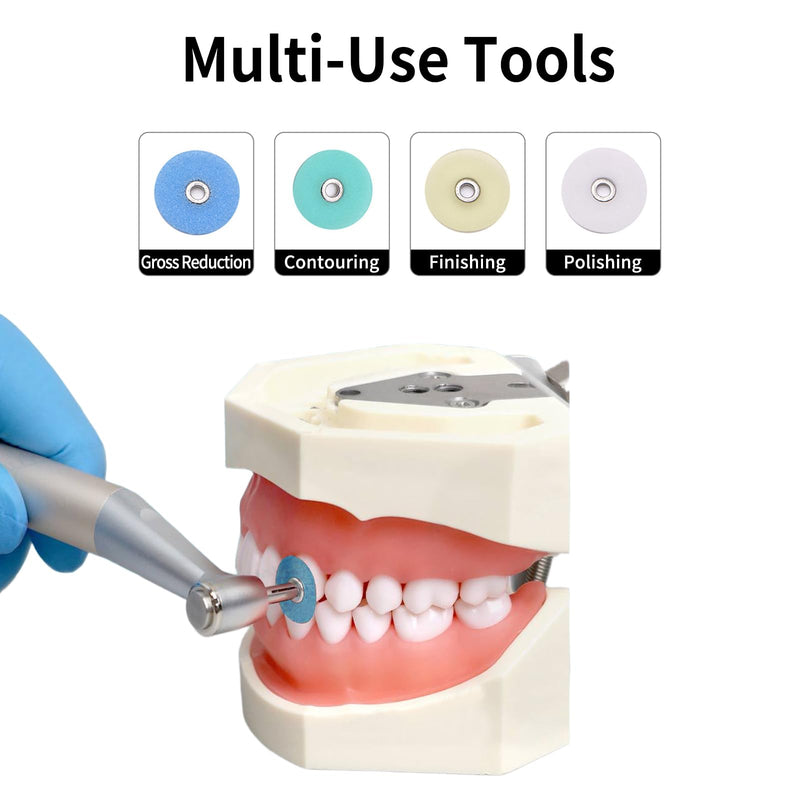 [Australia - AusPower] - 80Pcs Composite Finishing Kit 12mm 14mm Dental Polishing Disc for Teeth Sanding Strips Material Denture Polish and Contouring Burs Dental Materials Accessories with Mandrel Professional Kit 
