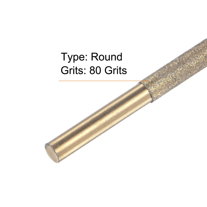 [Australia - AusPower] - sourcing map Diamond Chainsaw File 3/16 Inch (4.8 mm) 80 Grits Round Cutting Sharpening Rasp with Plastic Handle for Chainsaw Polishing 3/16" 