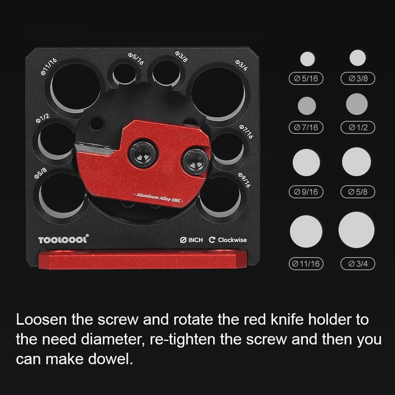 [Australia - AusPower] - Toolcool Electric Drill Carbide Inserts Dowel Maker High Speed Cutter Plate (Imperial 8 Holes) Imperial 