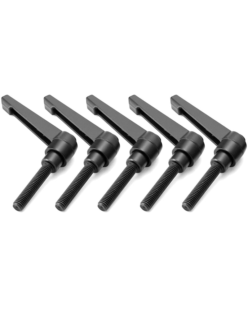 [Australia - AusPower] - QWORK M8 x 40mm Adjustable Clamping Lever Handle - 5 Pack, Ergonomic Zinc Alloy Rotating Screw Lever Handles with Steel Male Threaded Studs, for Lathes, Woodworking, Industrial Equipment 