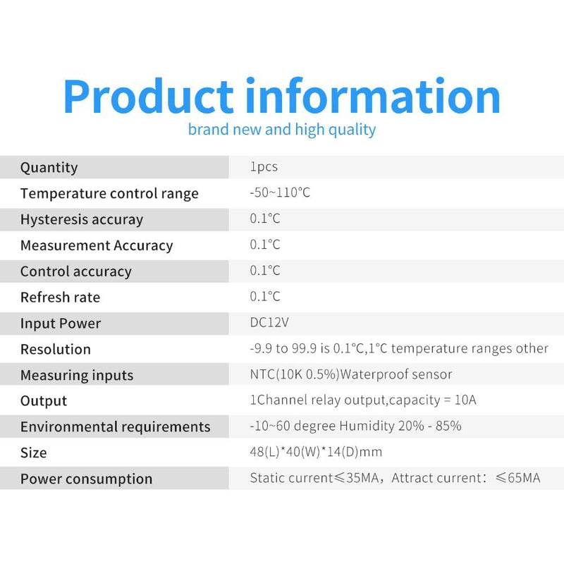 [Australia - AusPower] - WWZMDiB 2 Pcs XH-W1209 12V Temperature Controller LED Display -50~110℃ with housing and 50 cm Temperature Probe 12V Thermostat 