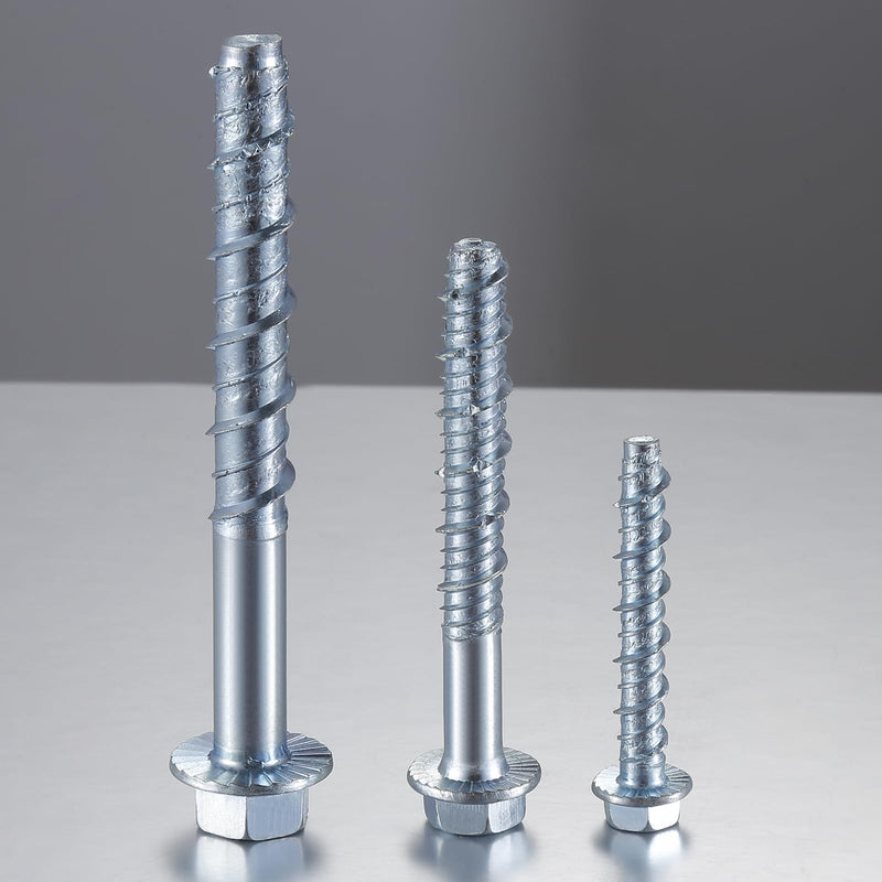 [Australia - AusPower] - 1/4" x 3" Zinc Plated Large Diameter Concrete Screw for Anchoring to Masonry, Brick or Block (10 pcs) 10 1/4" x 3" 