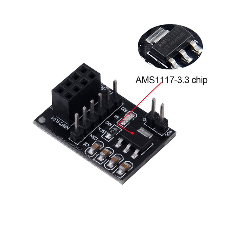 [Australia - AusPower] - MakerFocus 3pcs nRF24L01+PA+LNA Wireless Transceiver RF Transceiver Module 2.4G 1100m with Antenna and 3pcs NRF24L01+ Breakout Adapter with 3.3V Regulator on-Board for Arduino 