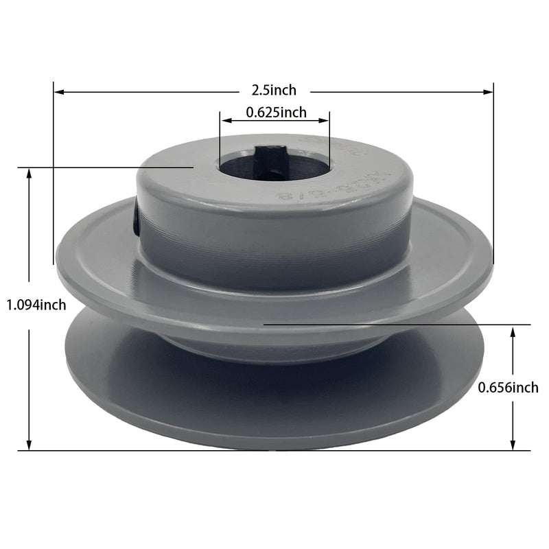 [Australia - AusPower] - AK25-5/8 Single Groove Fixed Bore v belt pulley,5/8 inch bore,2.5 inch Outside Dia, V-Belt Sheave Cast Iron for A AX 3L 4L V-Belts 