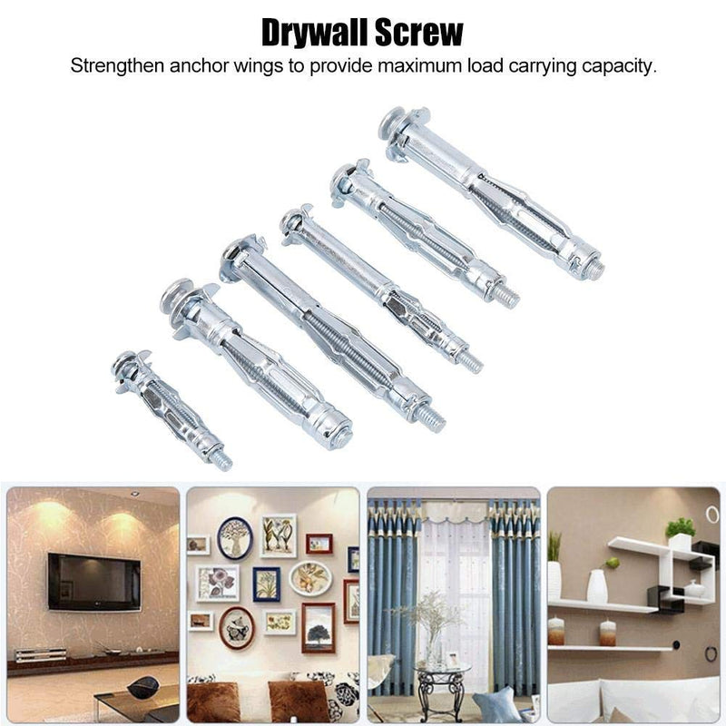 [Australia - AusPower] - Walfront 42PCS M4~M6 Stainless Steel External Hex Expansion Bolt Plasterboard Screw Combination Kit Hand Tool Accessory for Industry, Expansion Series 