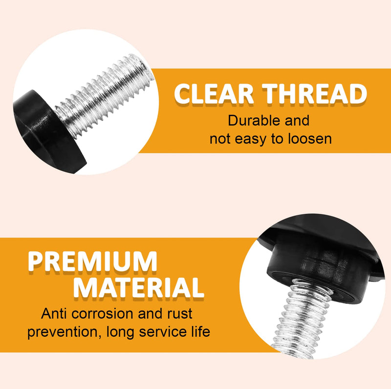 [Australia - AusPower] - 4 Pack M8 x 30mm Thread Replacement Star Hand Knob Tightening Screw, Black Hand Tightening Knob 