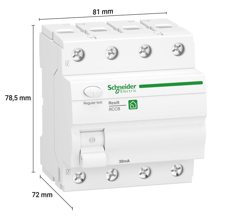 Schneider Electric Resi9 R9R22440 4-Pin R9R22440 | 40A, 30mA, Type A 40 amps 4-pin