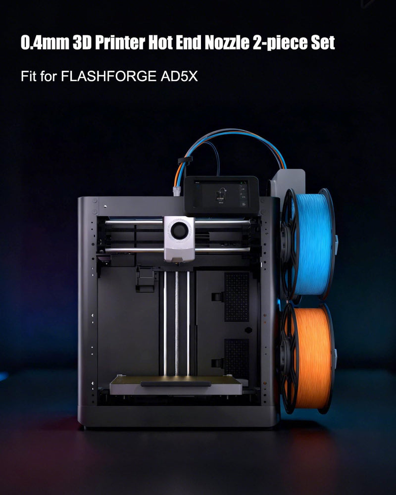 0.4MM Hotend Kit Fit for Flashforge AD5X, Integrated Quick Release Nozzle Extruder with Heater Block & Throat Tube, 2PK Silicone Cover & Nozzle Brush, 3D Printer Accessories