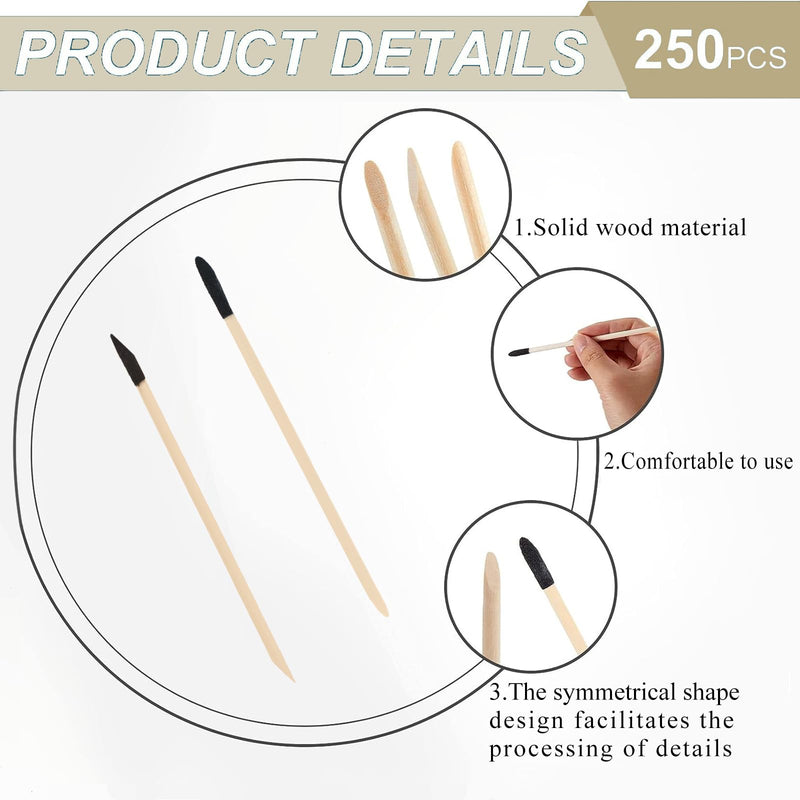 [Australia - AusPower] - 50 Pack Sanding Sticks, Matchsticks Sanding Sticks for Plastic Models, Fine Detailing Sanding Tools for Tight Spaces Wood, 280 Grit, 5.4 x 0.2 Inch Black 50 Pack 