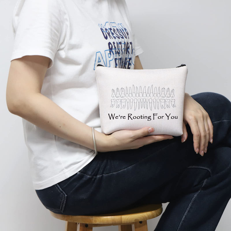 [Australia - AusPower] - MNIGIU Dentist Gift Bag Dentist Graduation Gift New Dentist Gift We’re Rooting for You Zipper Pouch Bag Dental Student Gift (Rooting For You) 
