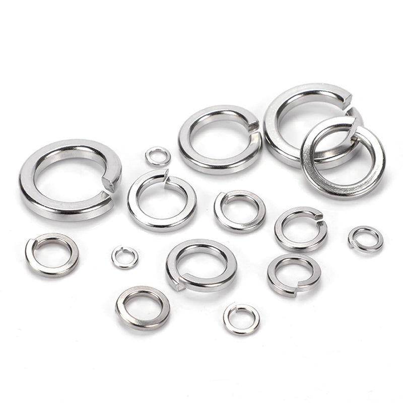 [Australia - AusPower] - M8 Split Lock Washer, Stainless Steel Spring Lock Washers 18-8 (304), 100PCS M8 Silver 