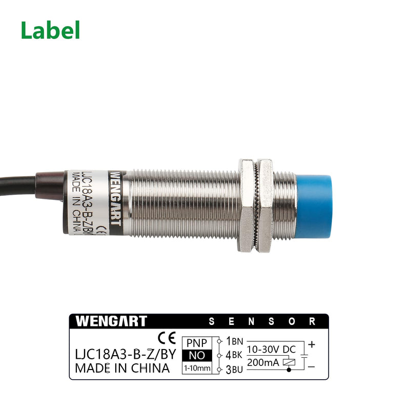 Wengart Capacitive Proximity Sensor Switch LJC18A3-B-Z,M18,DC10-30V,PNP_Normally Open 300mA,10mm Detecting Distance,3 Wire