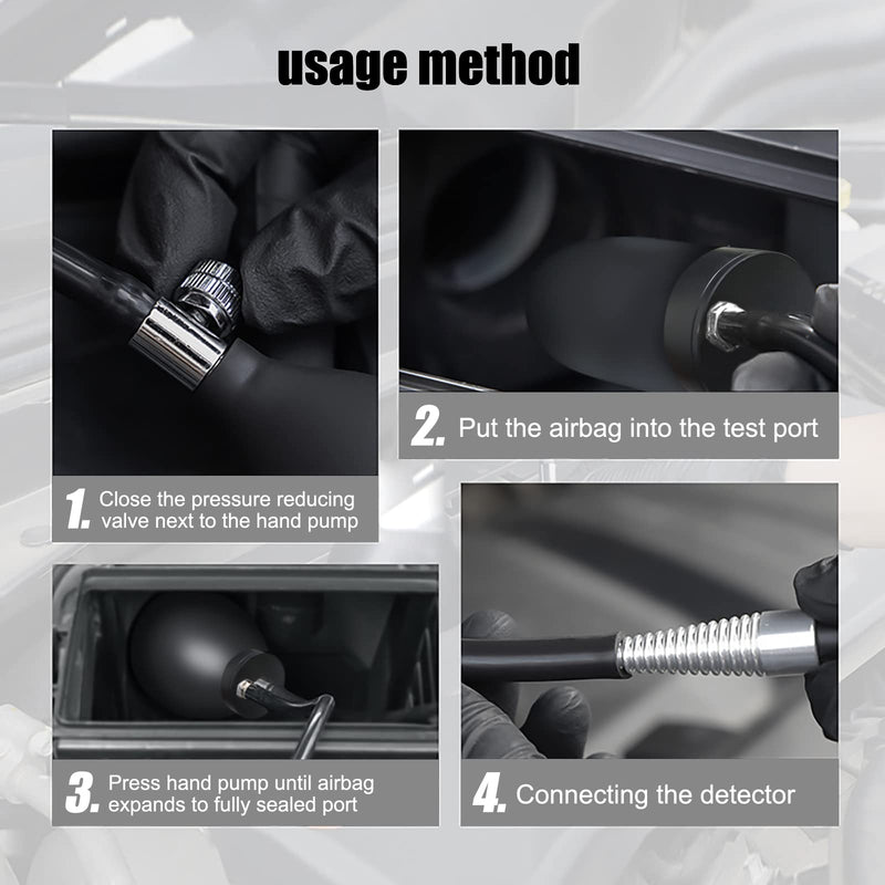 Universal Quick Intake Adapter with Heavy-Duty Sealed Expandable Bladder,12V Vehicle Fuel Leak Detector for Pipes & Exhaust Systems, Bladder Adapter Automotive Leak Diagnostic Tester