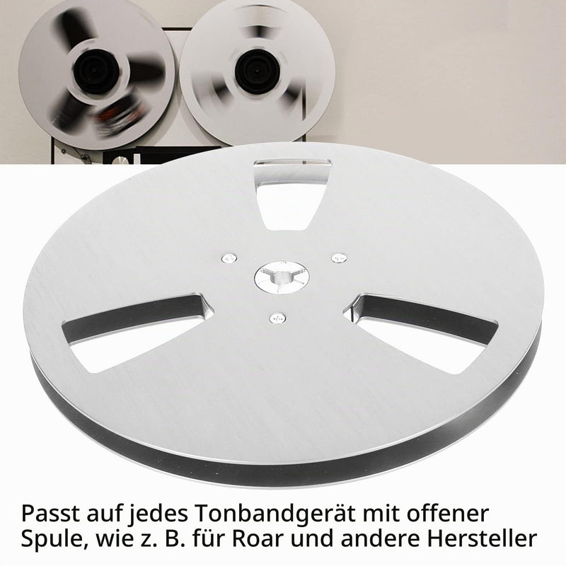 1/4 7 Inch Empty Tape Reel for TEACs Roar Reel-to-Reel Tape Player, Aluminium Alloy, 3-Hole Opening Machine, Partial Opener, Blank Plate, Universal Replacement Tape with (Silver) silver