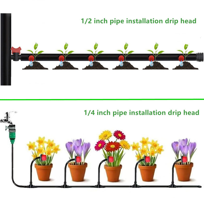 [Australia - AusPower] - 100Pcs 360 Degree Adjustable Irrigation Drippers Sprinklers, 1/4 Inch Emitters Drip for Watering System 100 Pcs Drippers Sprinkler 