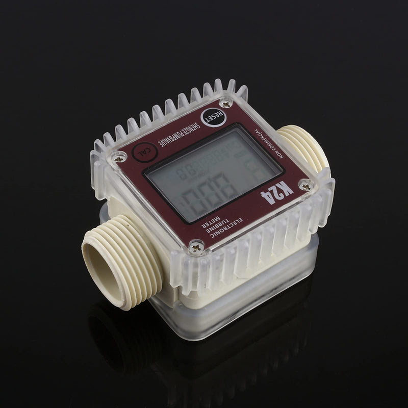 [Australia - AusPower] - Fuel Meter K24 Digital Fuel Flowmeter with LCD Display for Chemicals Liquid Water Red 