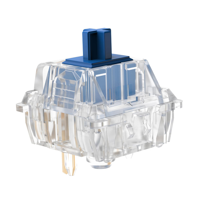 DUROCK Silent Linear Switches, Classic Blue Stem 5 Pins Silent Linear Switch, Pre-lubed MX Silent Keyboard Switches Dolphin 62g, 90pcs Clear Dolphin 62g