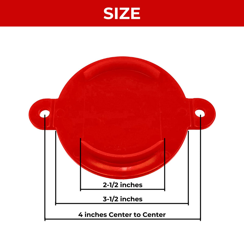 [Australia - AusPower] - FDC Breakable Plastic Caps 2-1/2” – Fire Department Connection Cap Set for Siamese FDC Inlets – Red Safety Covers for Exterior Wall Use – 1 Set (2 Caps) 2-1/2" Plastic 2-Pack 