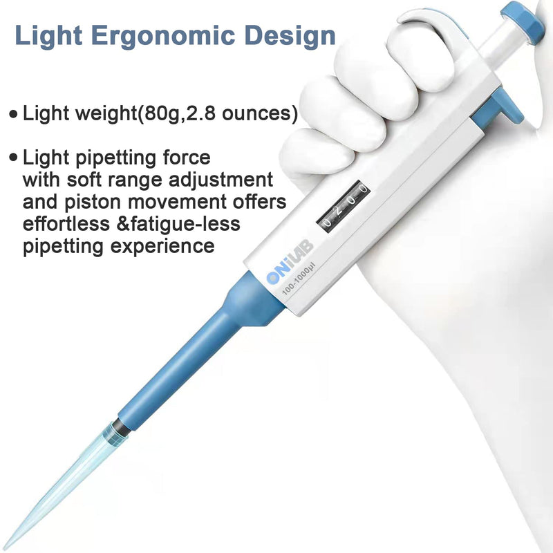 [Australia - AusPower] - ONiLAB Lab Micropipette, Adjustable Volume Single Channel Pipettors,50-200ul, 50-200ul 