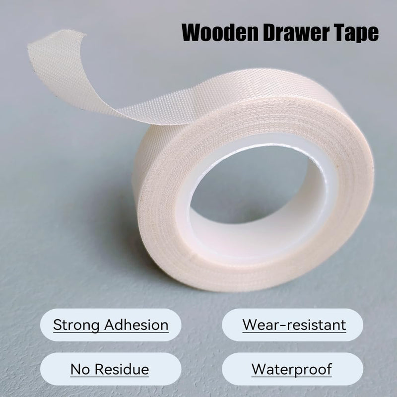 [Australia - AusPower] - 2 Rolls Low Friction Tape, Drawers Slide Tape 1/2 Inch x 33 Feet Desk Glide Tape, Dresser Squeak-Resistant Tape, Slippery Woven Tape for Wood Drawers, Cabinet, Curtain, Furniture, White White, 2 Rolls 