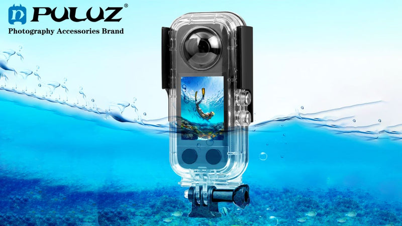 PULUZ 30m/98ft Dive Case for Insta360 X3 Underwater Waterproof Housing Cover Protective PC Shell Photography Housings with Bracket Insta 360 X3 Camera Accessories