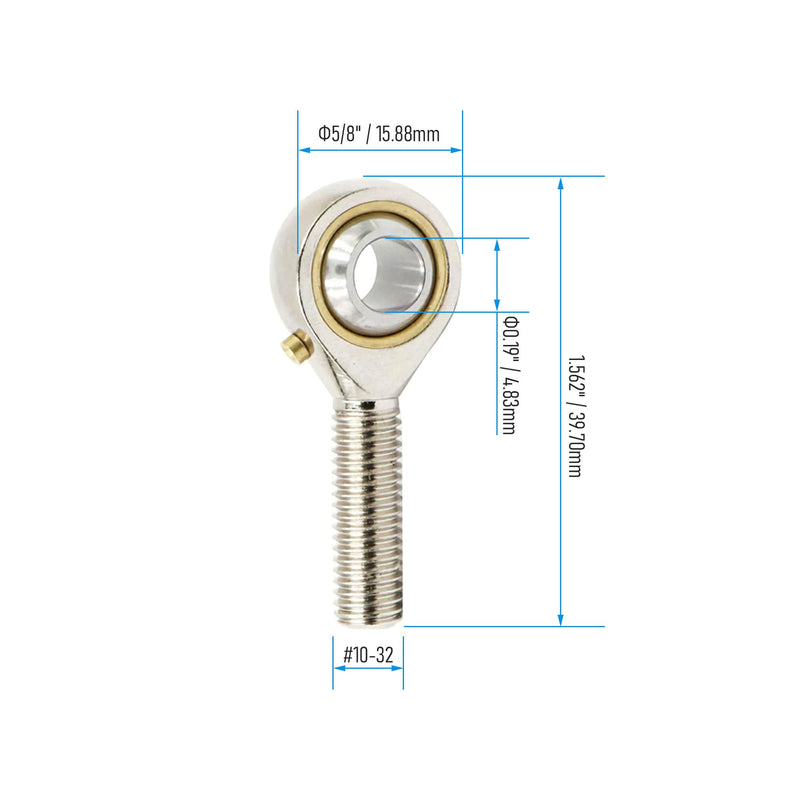 [Australia - AusPower] - POSB7 Spherical Rod End Bearings 7/16" Bore Pre-Lubricated Joint Bearings Set, Self-Lubricating Rod End 7/16-20 Male Thread Connector Bearing with Jam Nut, 2 PCS POSB7 POS 