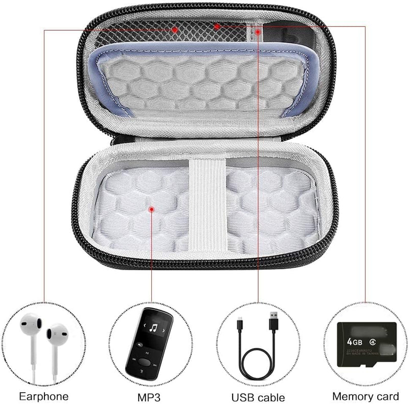 [Australia - AusPower] - MP3 & MP4 Player Case for Luoran/for innioasis/for TIMMKOO/for MYMAHDI/for Phinistec/Music Players Bluetooth. MP3 Player for Kids Storage Box Fit for Earbuds, USB Cable and More (Bag Only) Black 