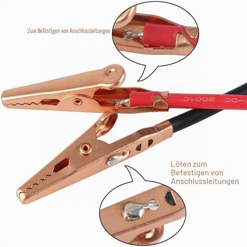 Pack of 10 Test Leads with Alligator Clips, Double Ended Test Leads | 50cm Black and Red Crocodile Clips Measuring Cable for Circuit Connection Electrical Testing 10 items