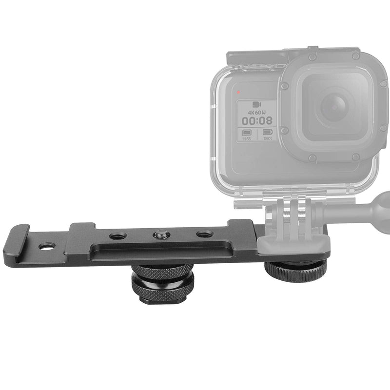 [Australia - AusPower] - ChromLives Hot Shoe Extension Bar Mount, Cold Shoe Extension Flash Bracket, Dual Straight Mount Flash Bracket Compatible with Nikon Canon Sony Olympus DSLR Camera Camcorder DV Camera flash bracket 