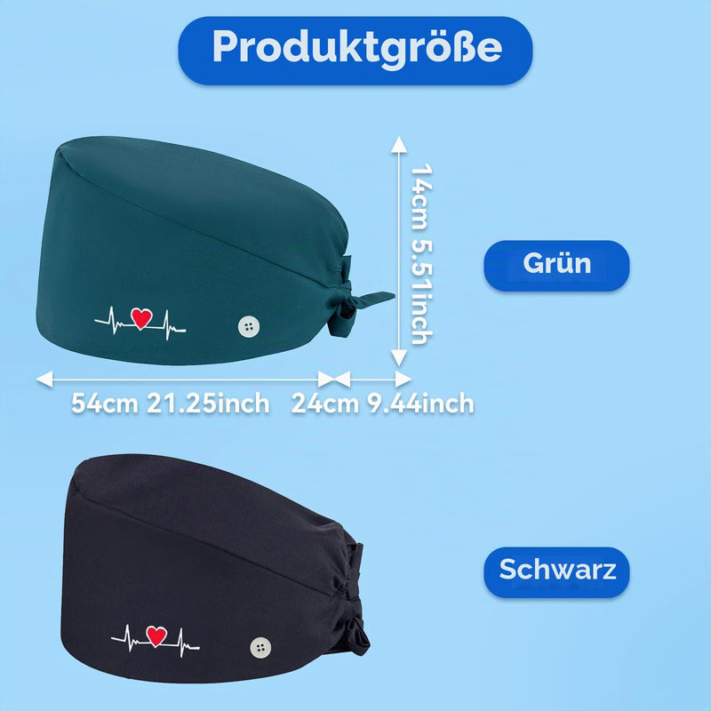 Women's Surgical Cap, Adjustable Button Closure, Surgical Cap, Pack of 2 | Sweat-wicking cotton unisex surgical cap for men and women, suitable for home, office and cosmetic studios