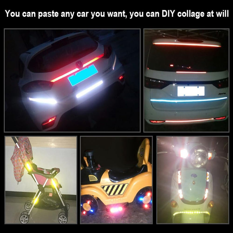 Self-Adhesive Reflective Tape - 5 Rolls Waterproof High Visibility Safety Strips for Cars, Bikes, Motorcycle, Mailbox, Helmet, Gear | 10mm x 8m, 5 Colors
