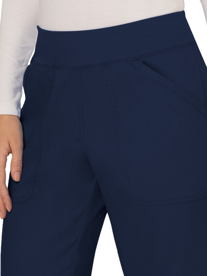 [Australia - AusPower] - Cherokee Women Scrubs Pant Workwear Revolution Mid Rise Straight Leg Pull-On WW110 Medium Navy 