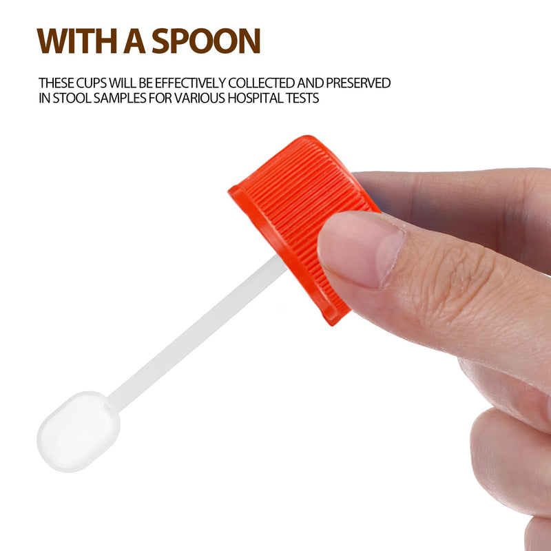 [Australia - AusPower] - 10pcs Stool Specimen Cups with Lids, 25-30ml Stool Cups Stool Container with Spoon Lid 